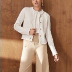 Ann Taylor Braided Trim Sweater Jacket